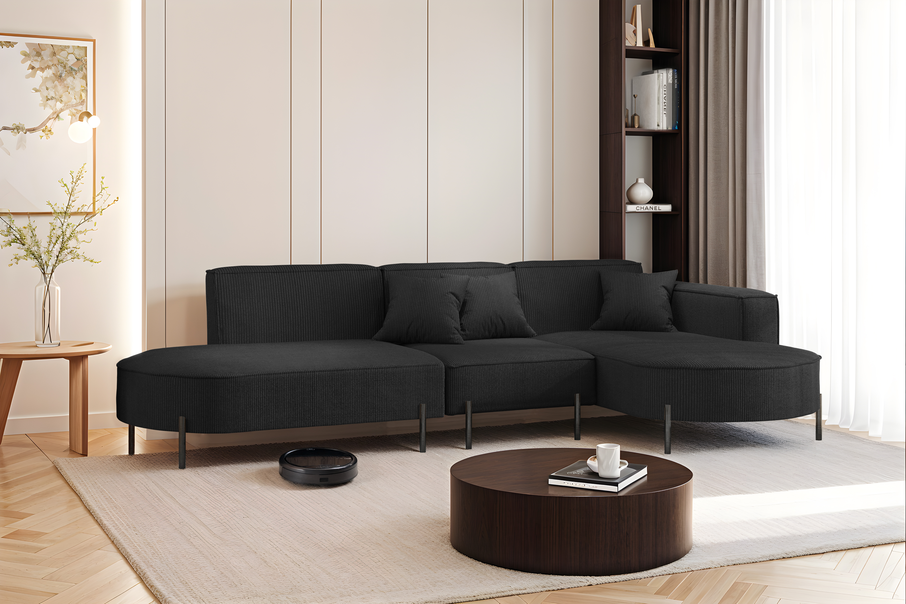 Parma L Hills Ecksofa L-Form Scala Schwarz